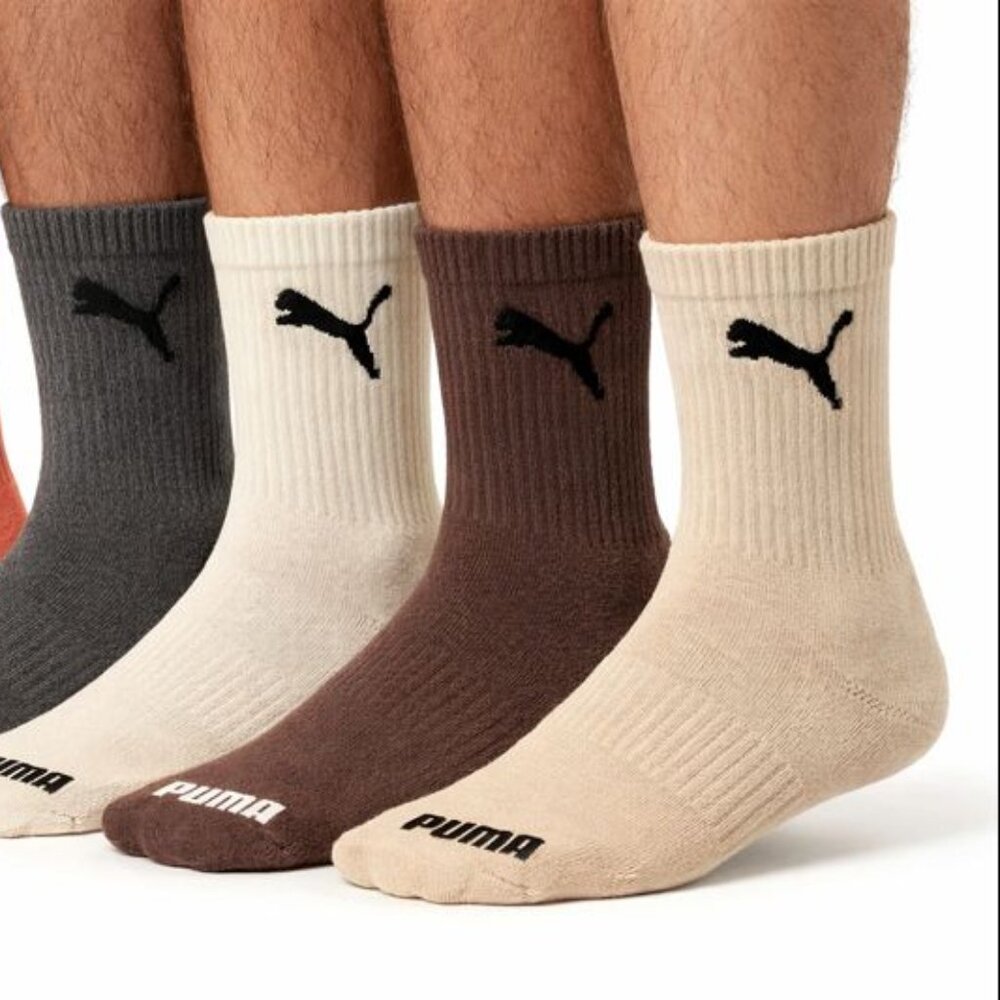 PUMA 6 Pack 6 colors Crew Socks Shoe Size 8-12 NWT - Picture 3 of 12